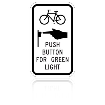 MUTCD R10-24 Bicycle Push Button For Green Light