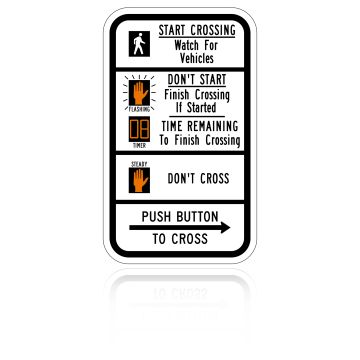 MUTCD R10-3E Pedestrian Signal Information (Countdown)