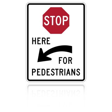 MUTCD R1-5CL Stop For Pedestrians (Left Arrow)