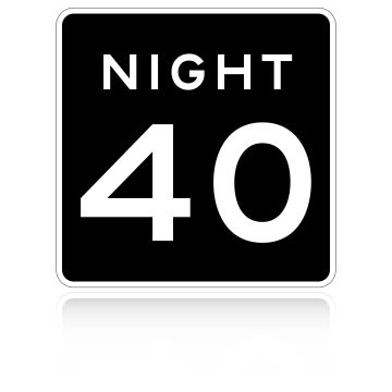 MUTCD R2-3P Night Speed (plaque)