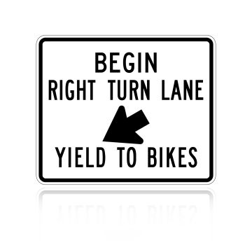 MUTCD R4-4 Begin Right Turn Lane Yield To Bikes