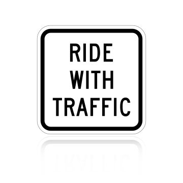 MUTCD R9-3CP Ride With Traffic (plaque)