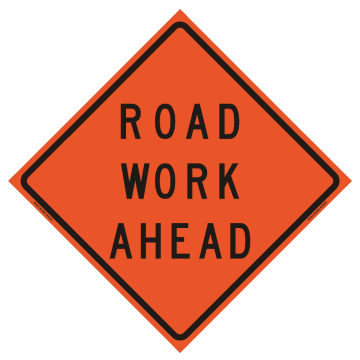 "Road Work Ahead" Roll-Up Traffic Sign