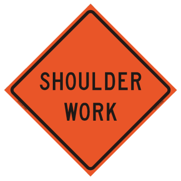 "Shoulder Work" Roll-Up Traffic Sign