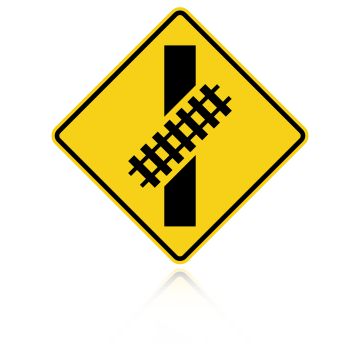 MUTCD W10-12 (L&R) Skewed Railroad Crossing