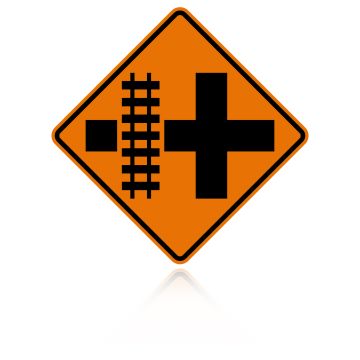 MUTCD W10-2 (L&R) Railroad Crossing (On Crossroad)