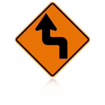 MUTCD W1-3L Left Reverse Turn