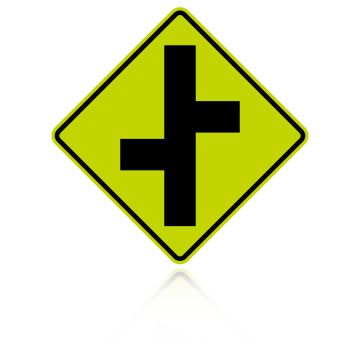 MUTCD W2-7 (L&R) Offset Side Road Intersection