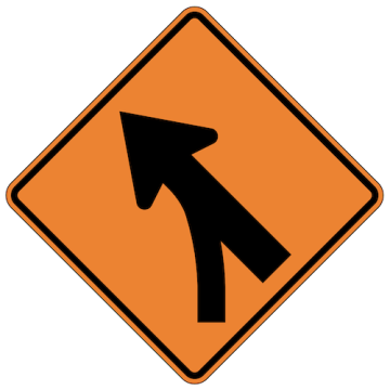 MUTCD W4-5 Entering Roadway Merge Left