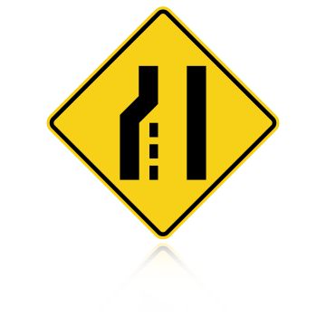 MUTCD W4-2L Left Lane Ends