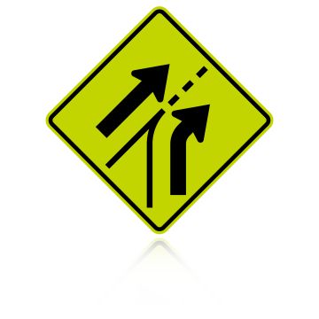 MUTCD W4-6 Entering Roadway Added Lane Right