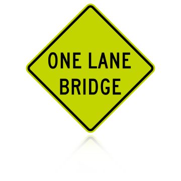 MUTCD W5-3 One Lane Bridge