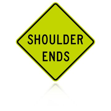 MUTCD W8-25 Shoulder Ends