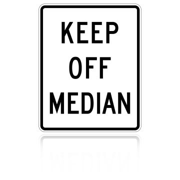 MUTCD R11-1 Keep Off Median