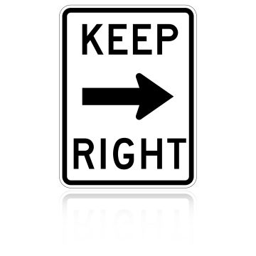 MUTCD R4-7a Keep Right Horizontal Arrow