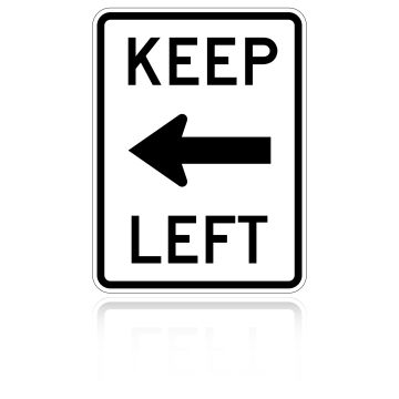 MUTCD R4-8a Keep Left Horizontal Arrow