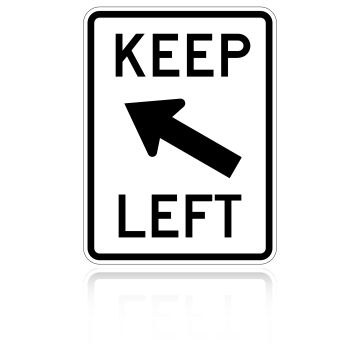 MUTCD R4-8b Keep Left Diagonal Arrow