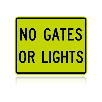 MUTCD W10-13P No Gates or Lights (plaque)