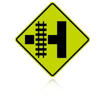 MUTCD W10-3 (L&R) Railroad Crossing (On Side Road)