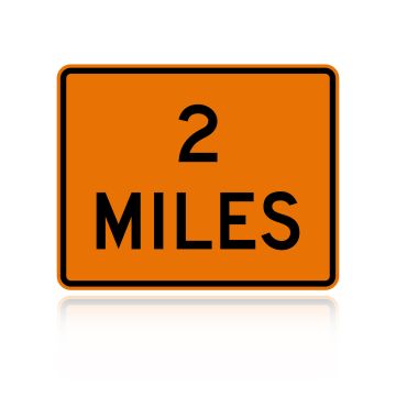 MUTCD W16-3P (Distance) Miles (2 line) (plaque)