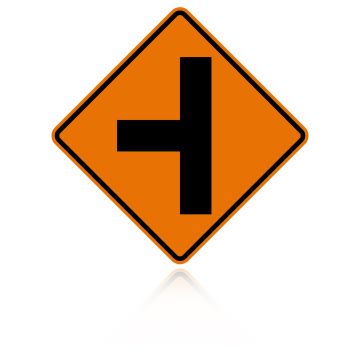 MUTCD W2-2L Side Road Intersection Left