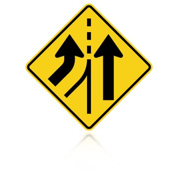 MUTCD W4-3L Added Lane Left