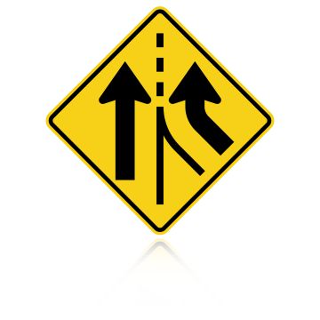 MUTCD W4-3R Added Lane Right