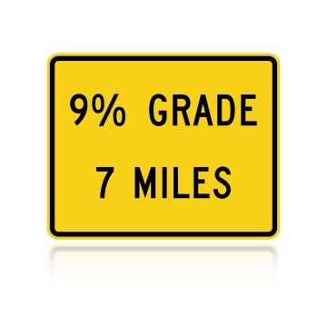 MUTCD W7-3BP 9% Grade 7 Miles