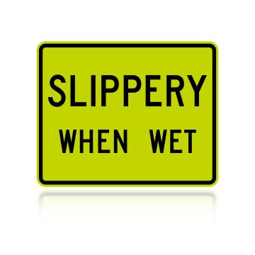 MUTCD W8-10P Slippery When Wet