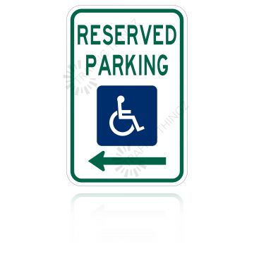 MUTCD R7-8 Reserved Handicap Parking Left